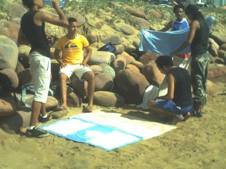 le group a la plage